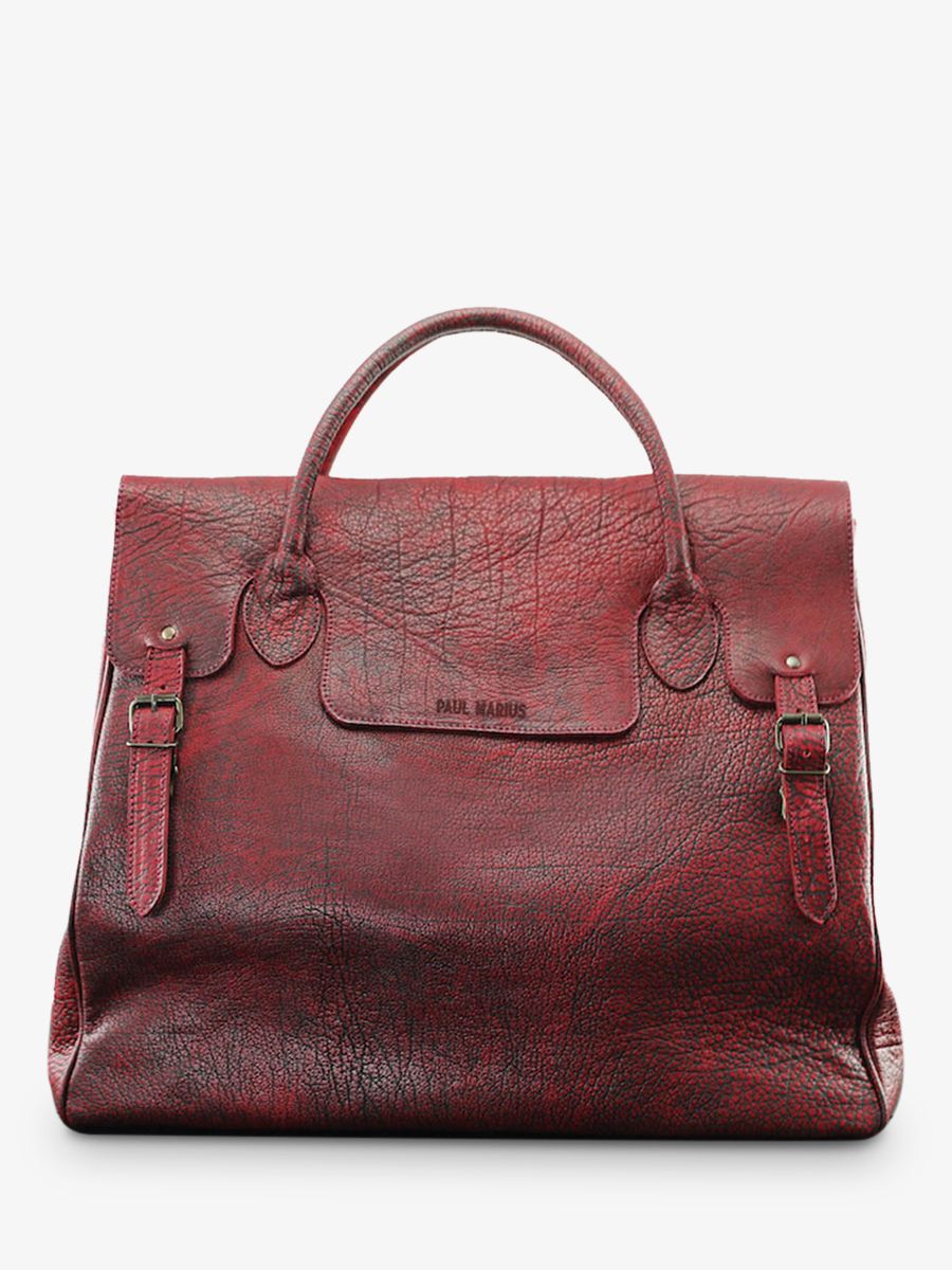 big-leather-travel-bag-for-men-red-front-view-picture-rouen-delhi-dark-red-paul-marius-3760125341453
