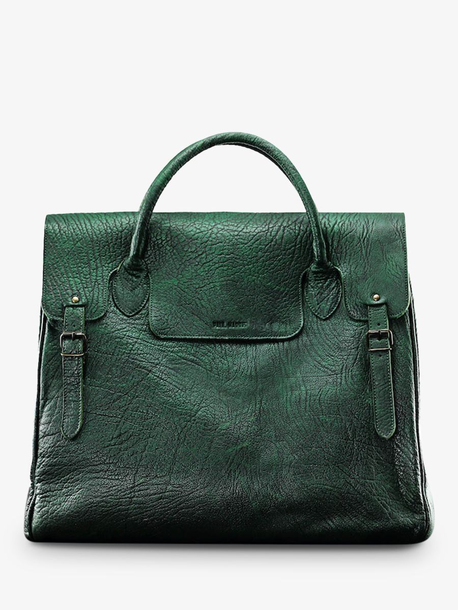 big-leather-travel-bag-for-men-green-front-view-picture-rouen-delhi-forest-green-paul-marius-3760125341477