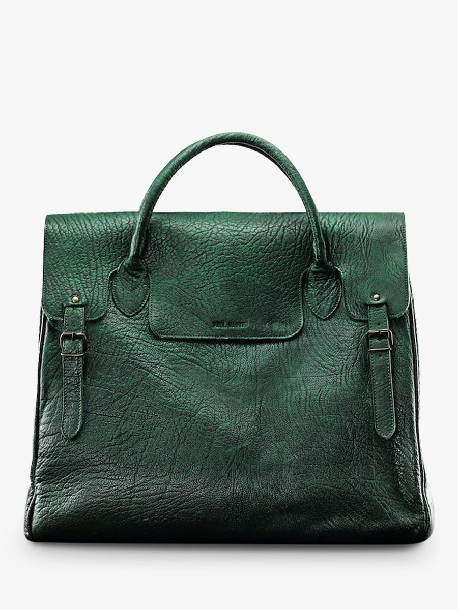 big leather travel bag for men Green Rouen Delhi Forest Green PAUL MARIUS