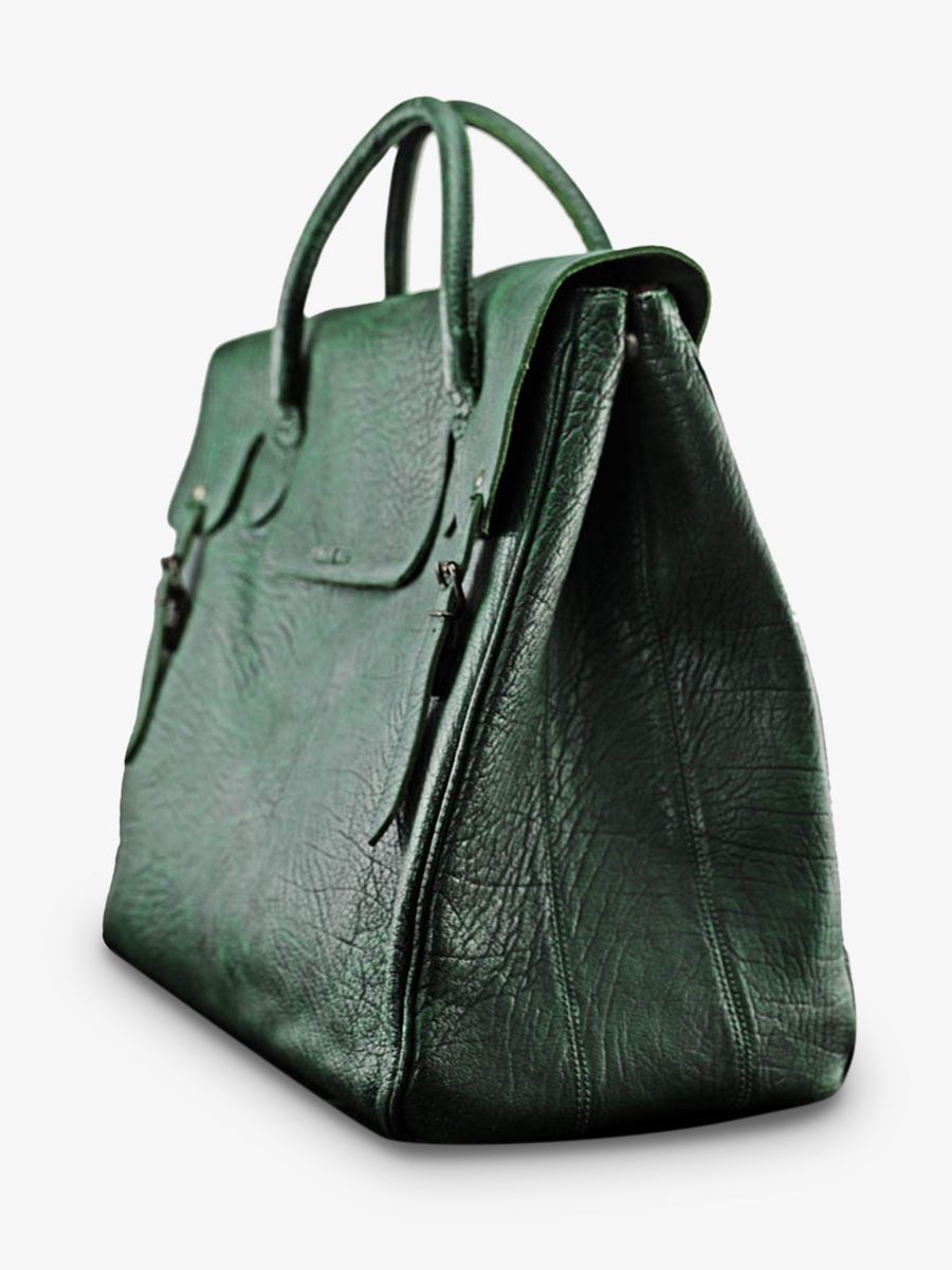 big leather travel bag for men Green Rouen Delhi Forest Green PAUL MARIUS