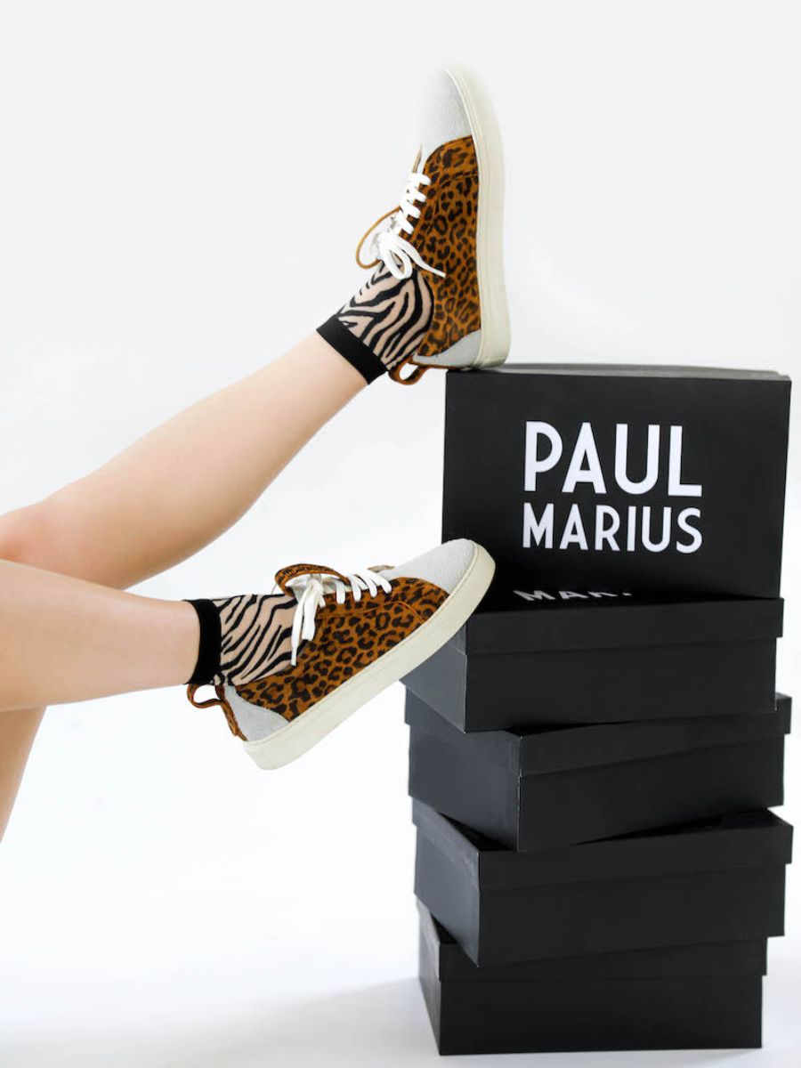sneakers for women Leopard White PM002 Leopard Light Brown White PAUL MARIUS