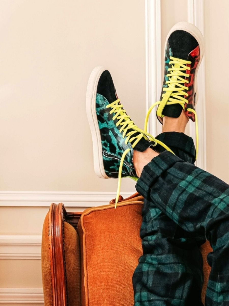Leopard and red sneakers hotsell
