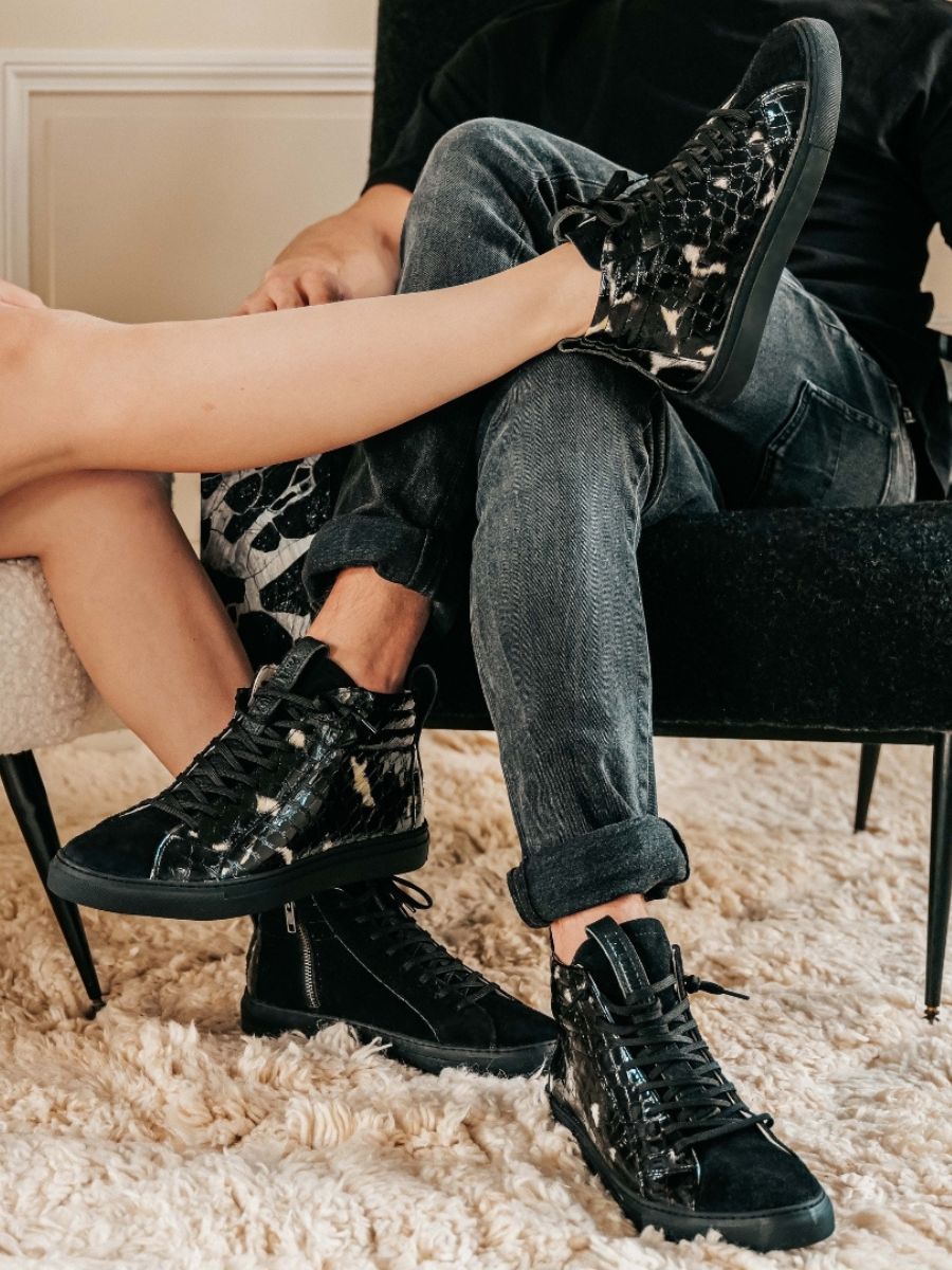 Sneakers cuir noir new arrivals femme