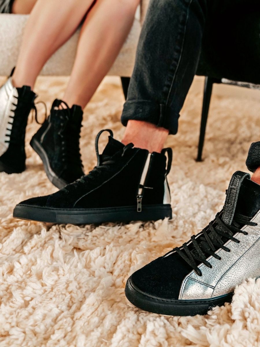 Sneakers femme noir cuir sales