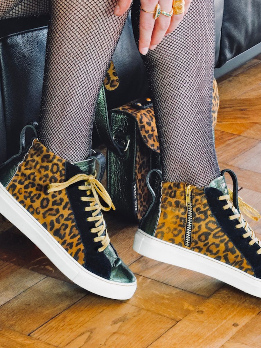 Leopard high best sale top sneakers