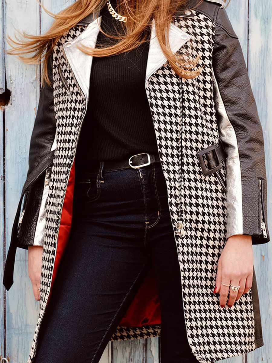Blazer long 2025 pied de poule