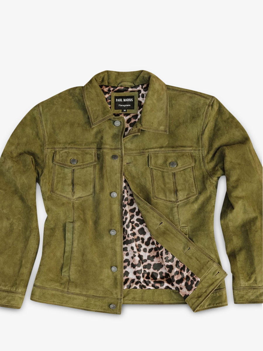 men leather suede jacket Khaki LeNum ro 1 Khaki PAUL MARIUS