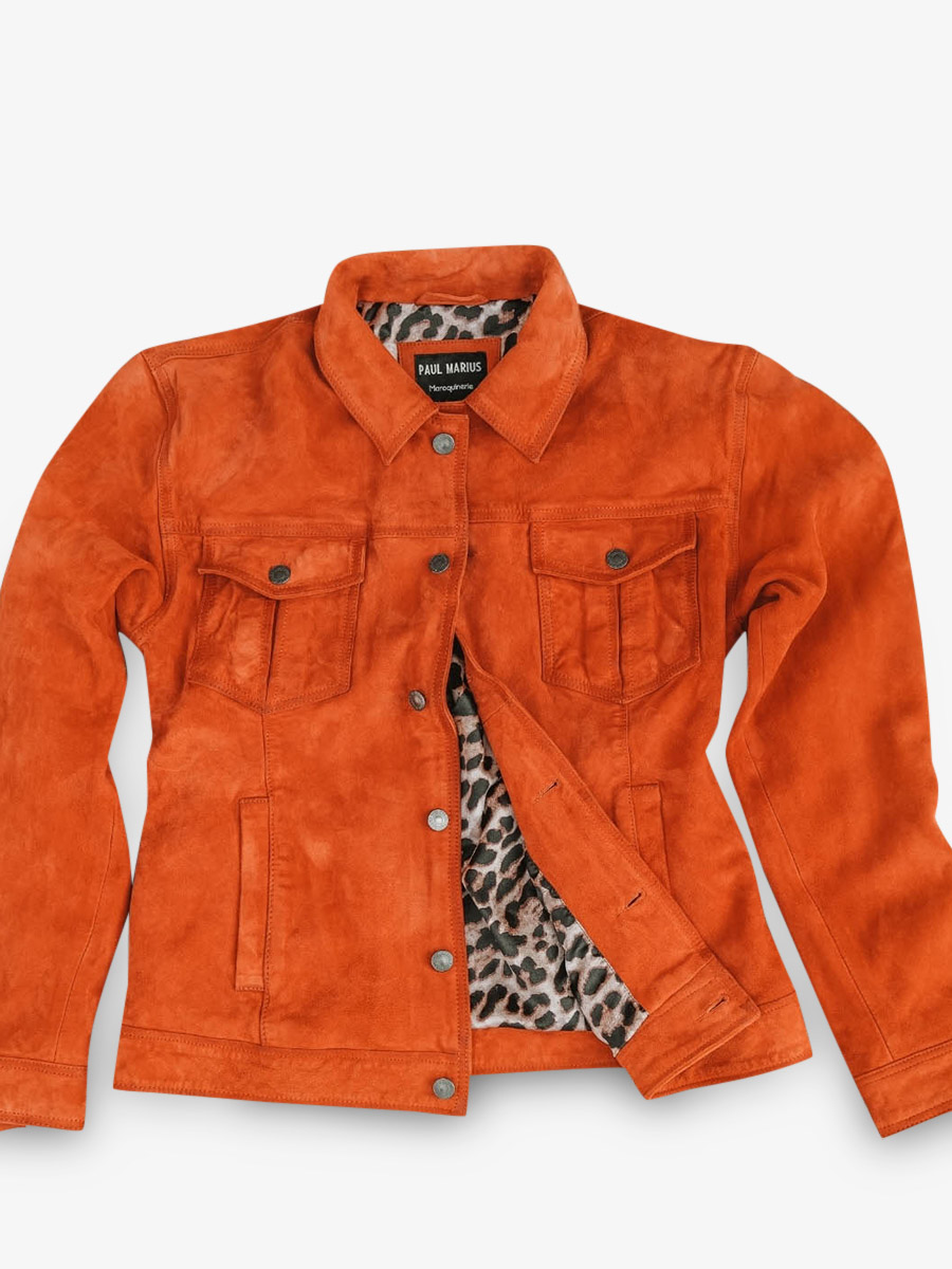 Orange outlet suede jacket