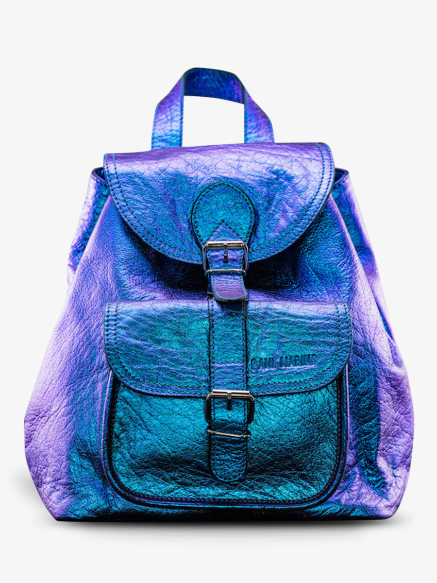 Silver leather backpack new arrivals