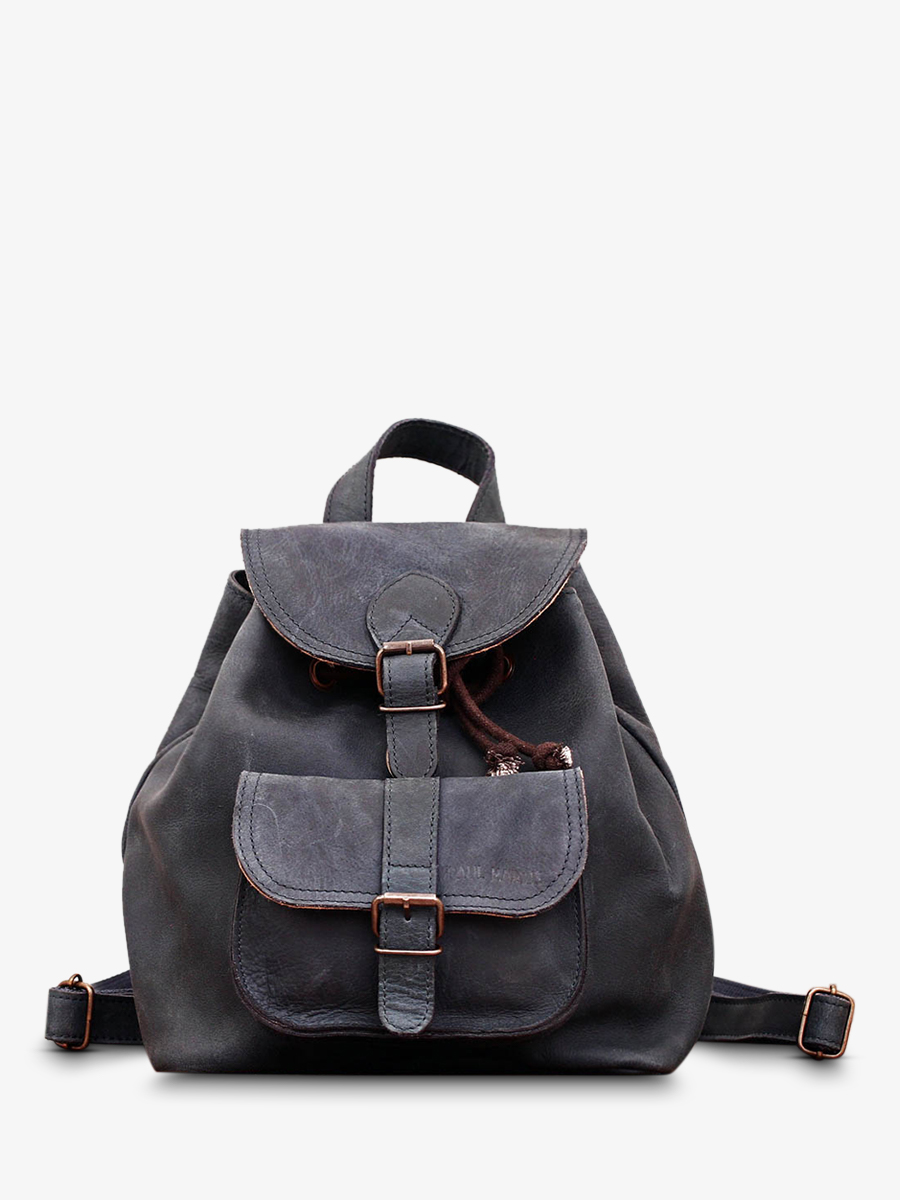 leather backpak for woman Blue LeBaroudeur Petrol Blue PAUL MARIUS