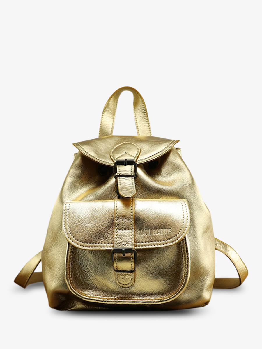 leather-backpak-for-woman-gold-front-view-picture-lebaroudeur-gold-paul-marius-3760125336435