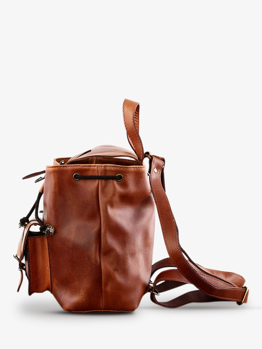 leather backpak for woman Brown - LeBaroudeur Light Brown | PAUL MARIUS