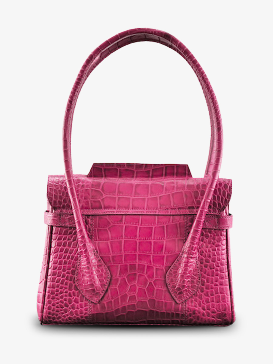 Hermes shoulder handbag, purple crocodile leather