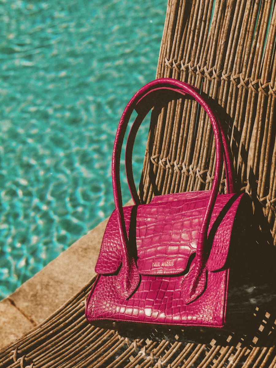 Pink Leather Handbag Colette S Alligator Cocktail Tourmaline PAUL MARIUS