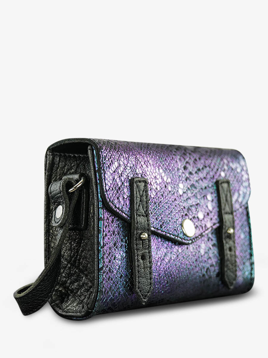 shoulder bag for woman Blue Green Le Mini Indispensable Boreal PAUL MARIUS