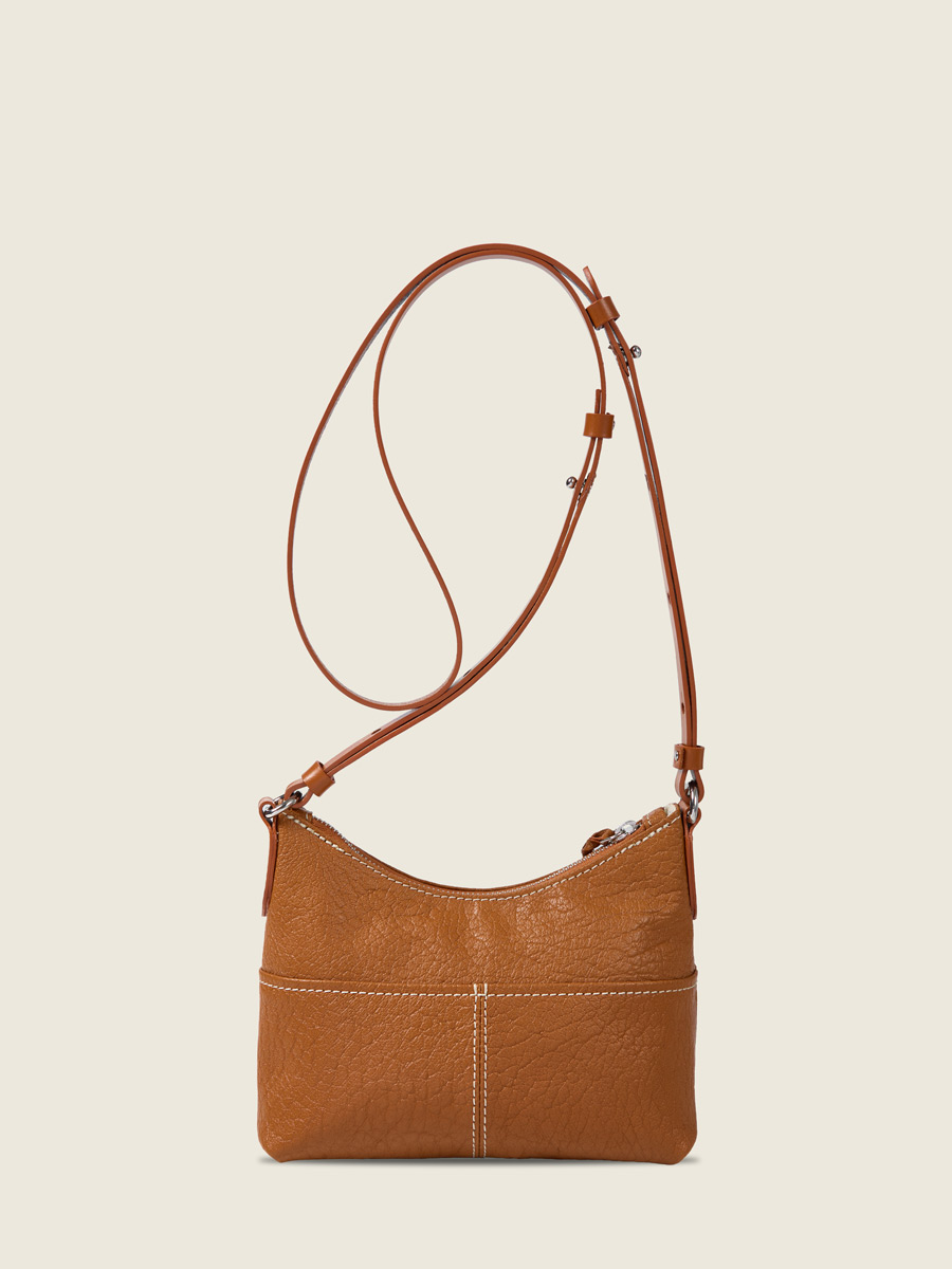 Back view photo, small natural leather shoulder bag, PAUL MARIUS LeLoustic Natural