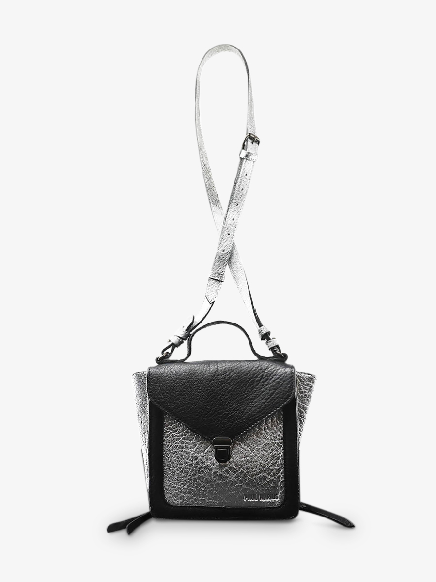 small-leather-shoulder-bag-for-woman-silver-black-front-view-picture-mistinguette-silver-black-paul-marius-3760125338934