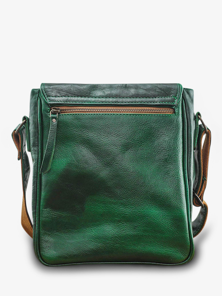 Dark green on sale leather crossbody bag