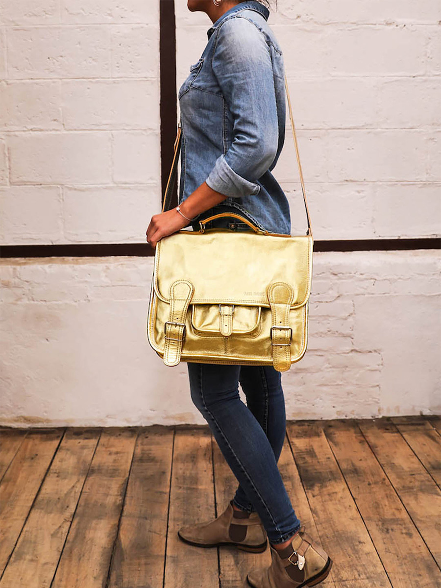 leather document holder Gold LeCartable M Gold PAUL MARIUS