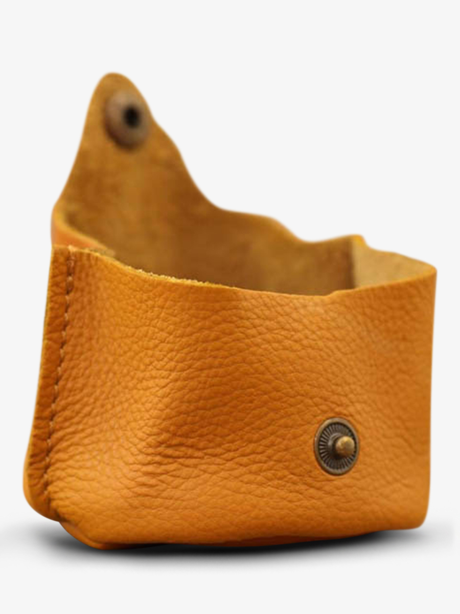 leather purse for men Yellow L Escarcelle Saffron PAUL MARIUS