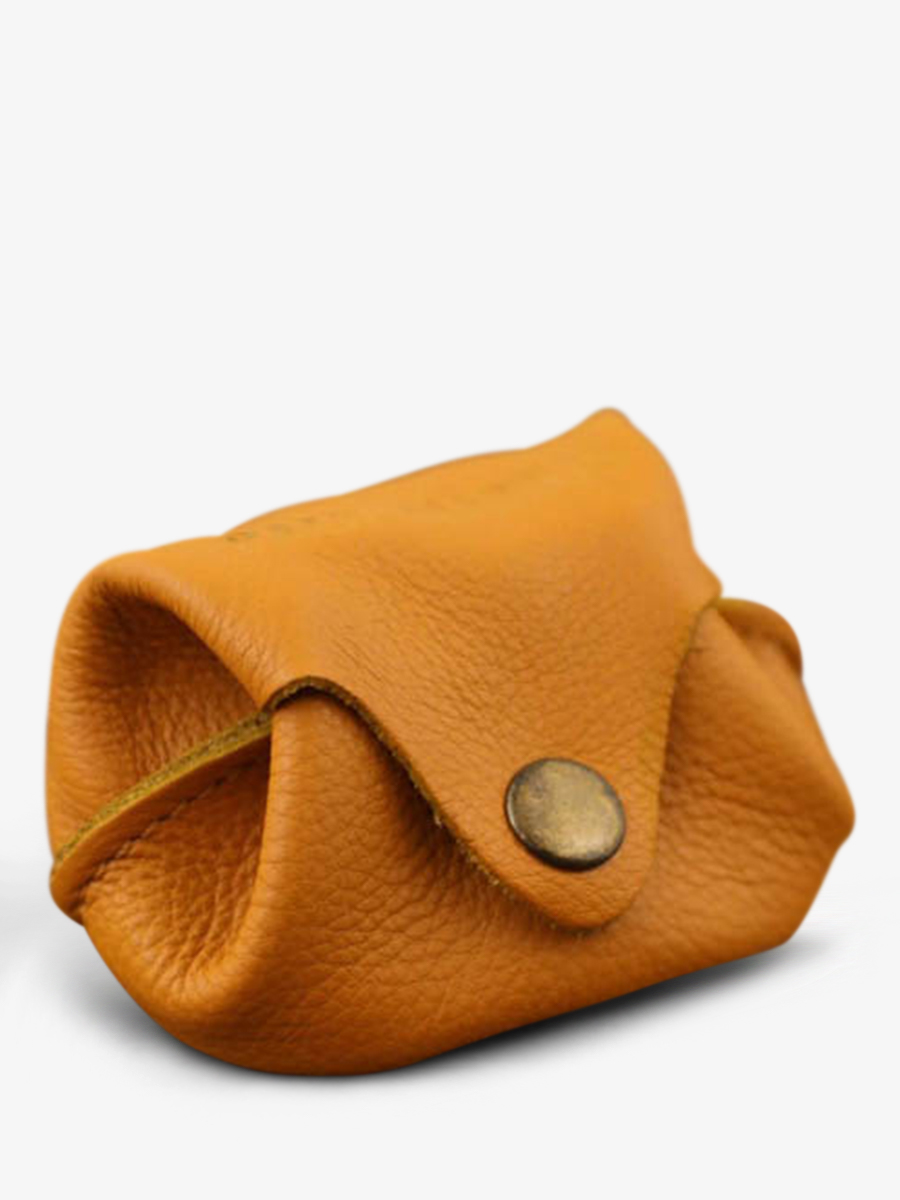 leather purse for men Yellow L Escarcelle Saffron PAUL MARIUS