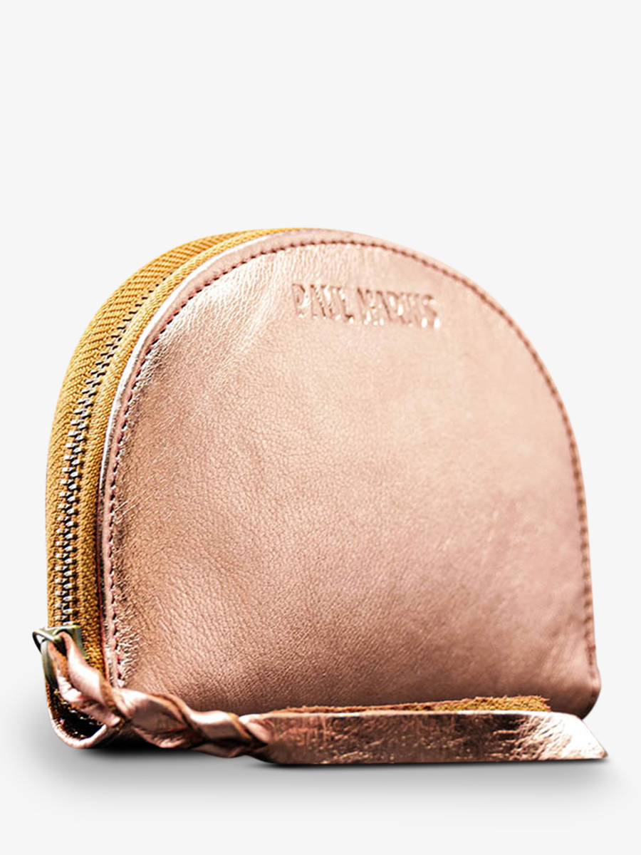 leather wallet woman Pink Gold LePortefeuille Manon Rose Gold PAUL MARIUS