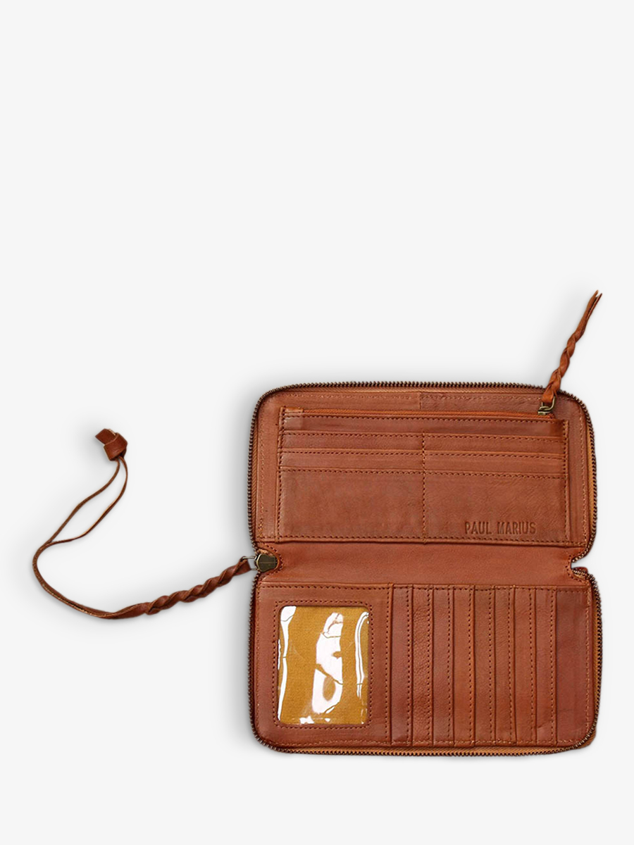 leather wallet woman Brown LePortefeuille Charlotte Light Brown PAUL MARIUS