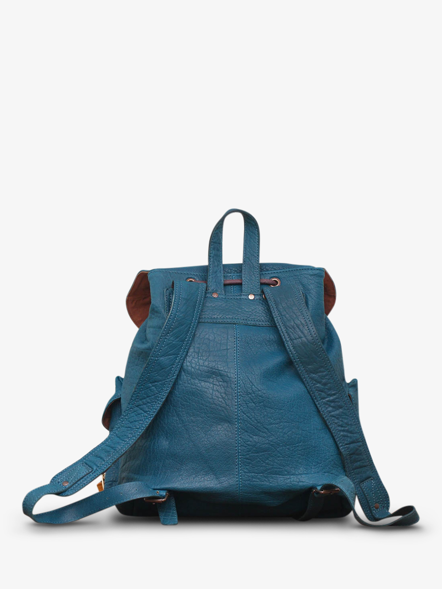 Sac a top dos cuir bleu