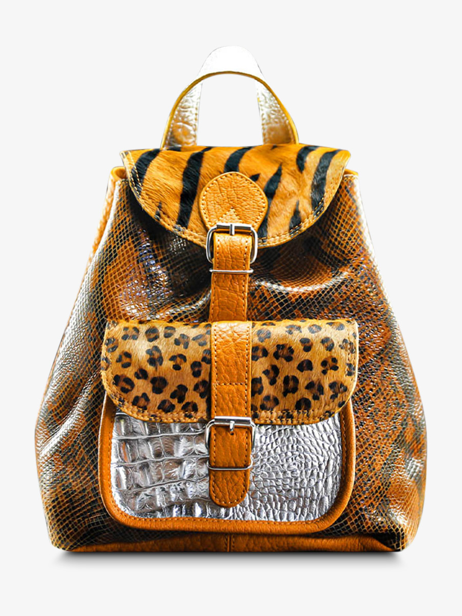 leather-backpak-for-woman-yellow-silver-front-view-picture-lebaroudeur-chimere-saffron-silver-paul-marius-3760125336992
