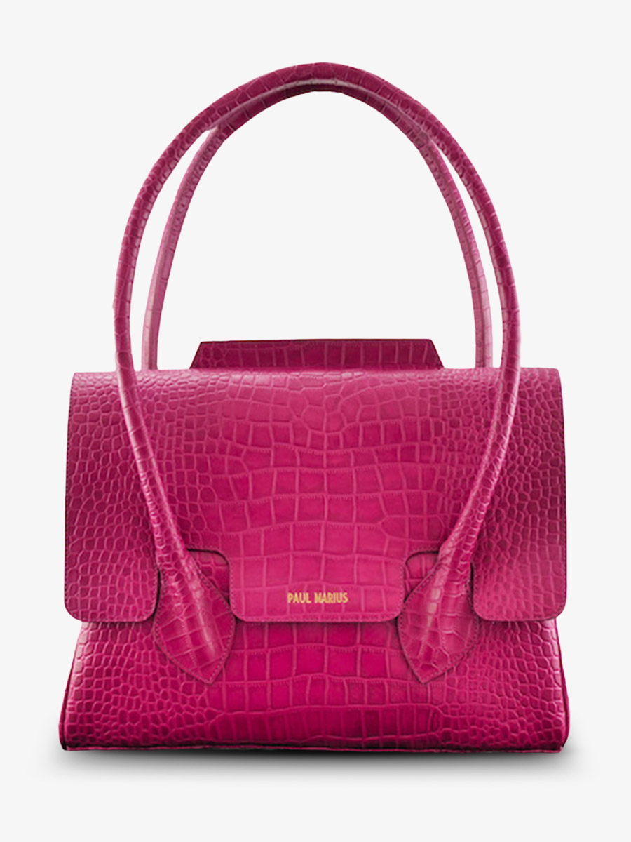 Pink Leather Handbag Colette M Alligator Cocktail Tourmaline PAUL MARIUS