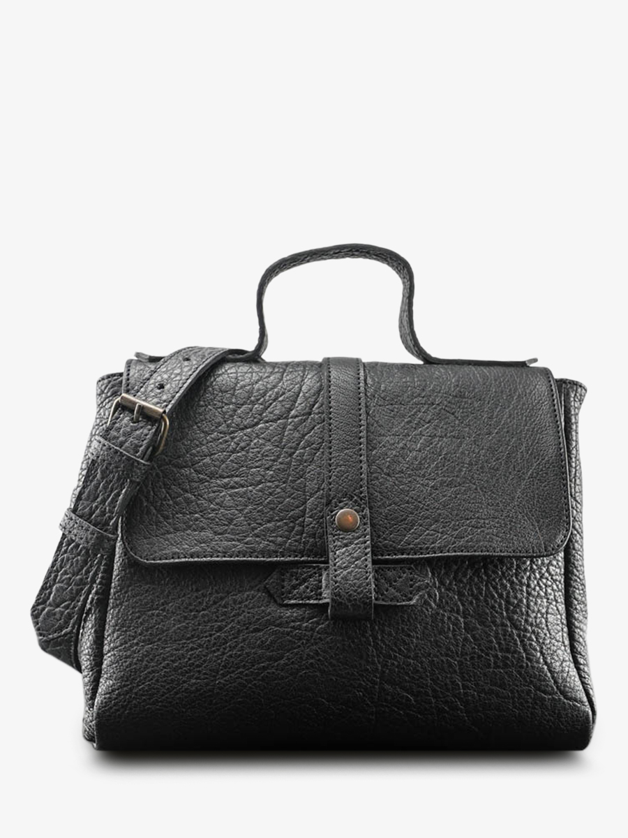 Black Leather Handbag LeCorneille Black PAUL MARIUS
