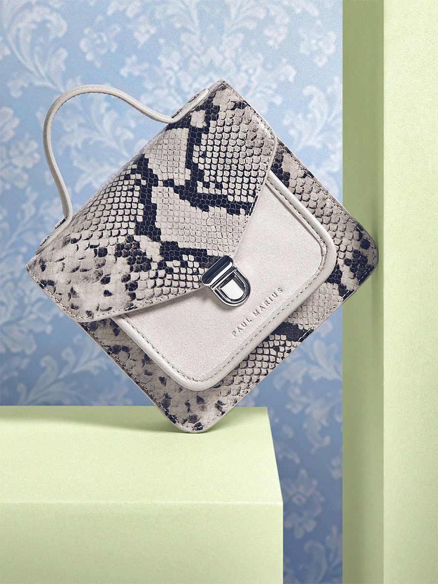 Galet python leather handbag Mademoiselle George XS Python - Galet back view