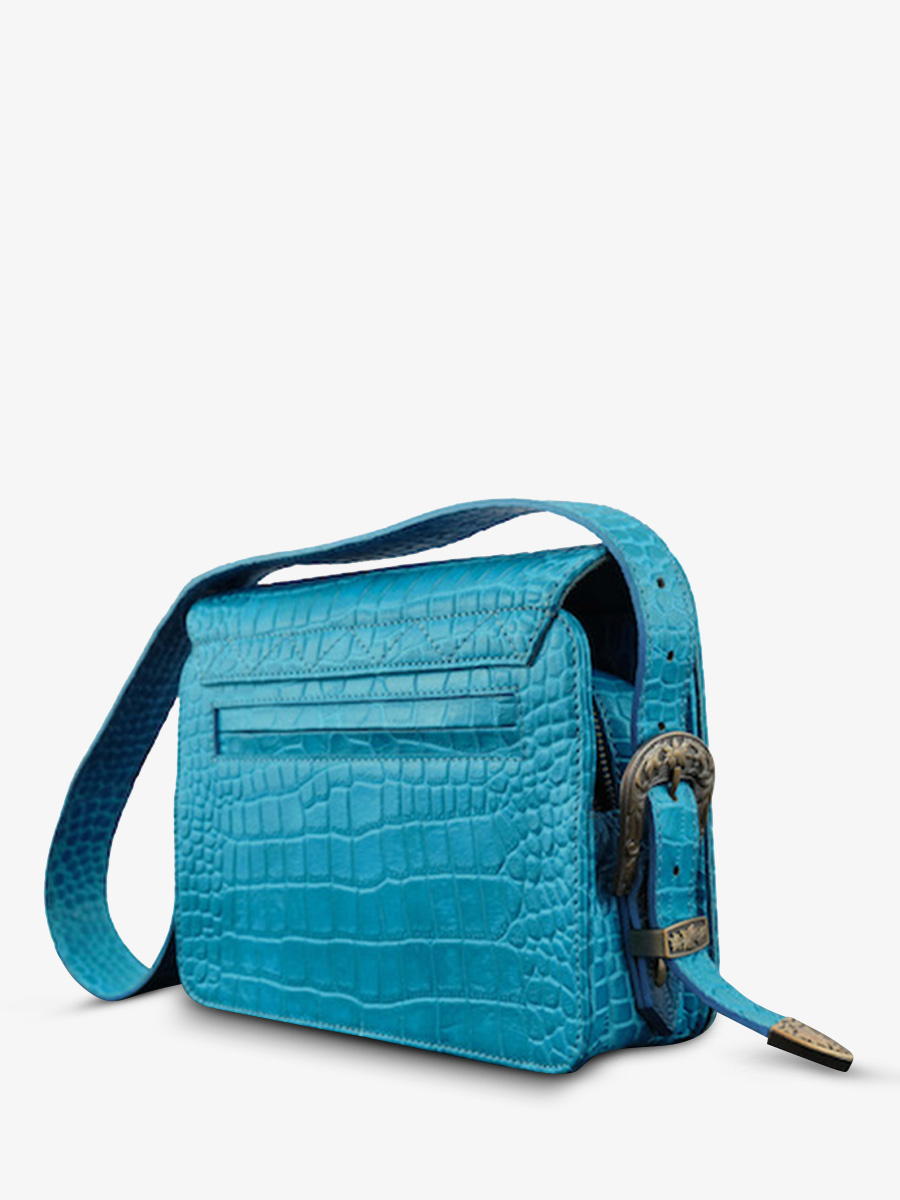 shoulder bag for woman Blue - LeBaguette Alligator Cocktail Topaz | PAUL MARIUS