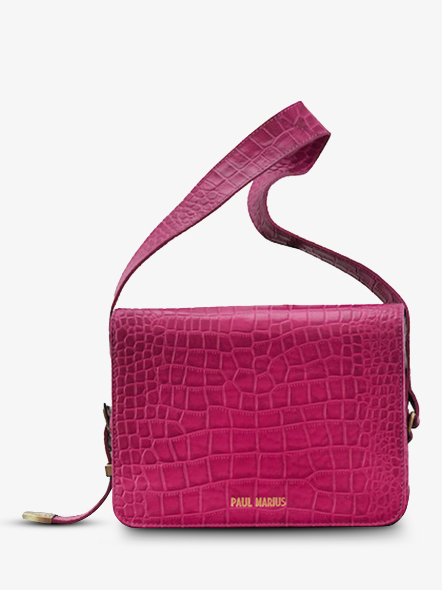 leather-shoulder-bag-for-woman-pink-front-view-picture-lebaguette-alligator-cocktail-tourmaline-paul-marius-3760125355771