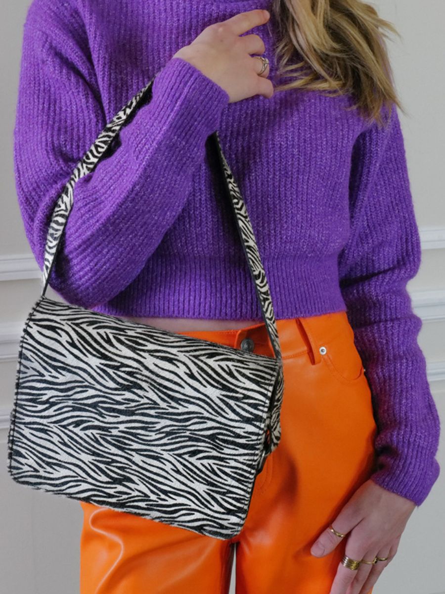 Zebra Print Leather Baguette Bag for Women LeBaguette Safari PAUL MARIUS