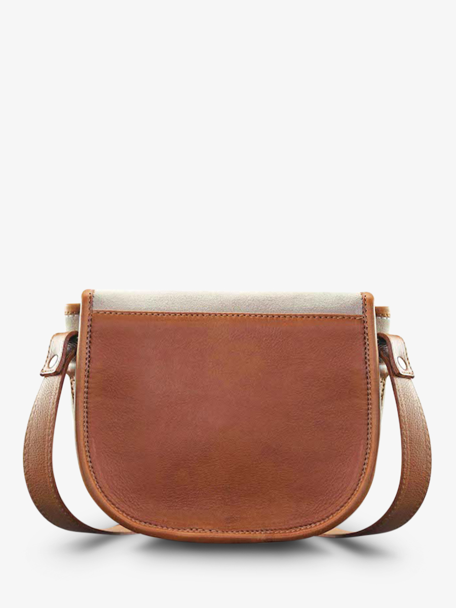 Leather shoulder bag for woman Brown Beige LeBoh mien Pampa Light Brown Chalk PAUL MARIUS