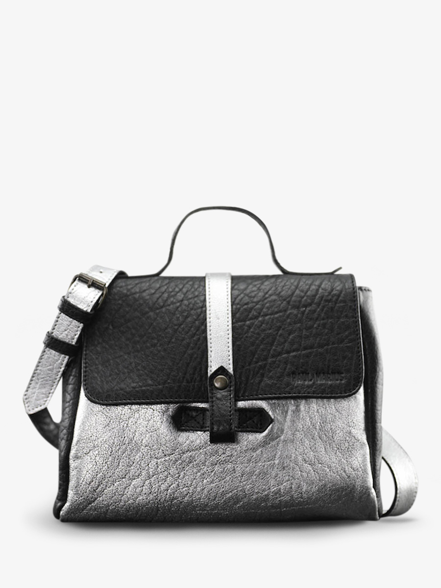 shoulder-bag-for-woman-silver-black-front-view-picture-lecorneille-silver-black-paul-marius-3760125341682