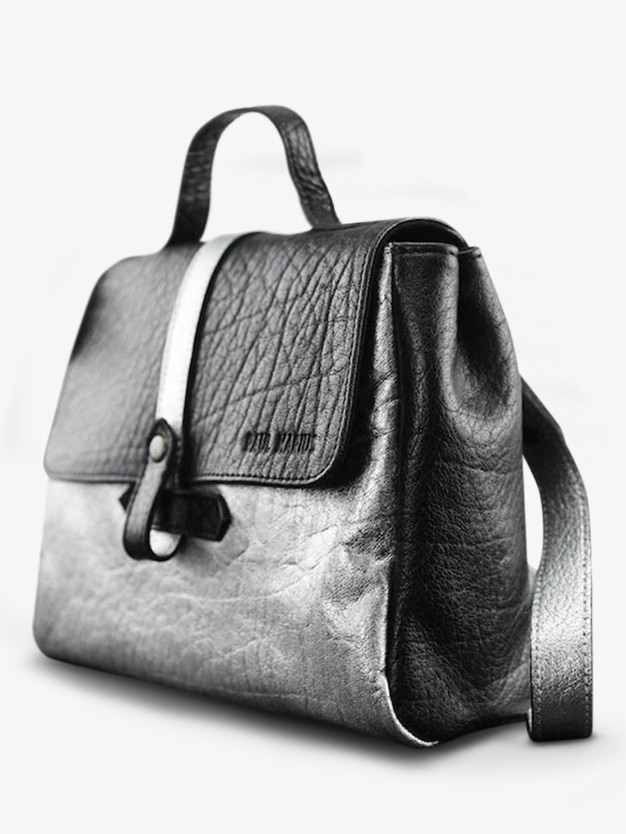 shoulder-bag-for-woman-silver-black-side-view-picture-lecorneille-silver-black-paul-marius-3760125341682