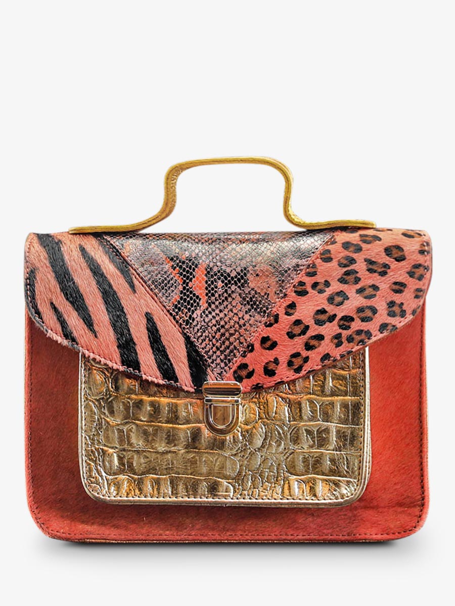 leather hand bag for woman Pink Gold Mademoiselle George Chimere Pink Gold PAUL MARIUS