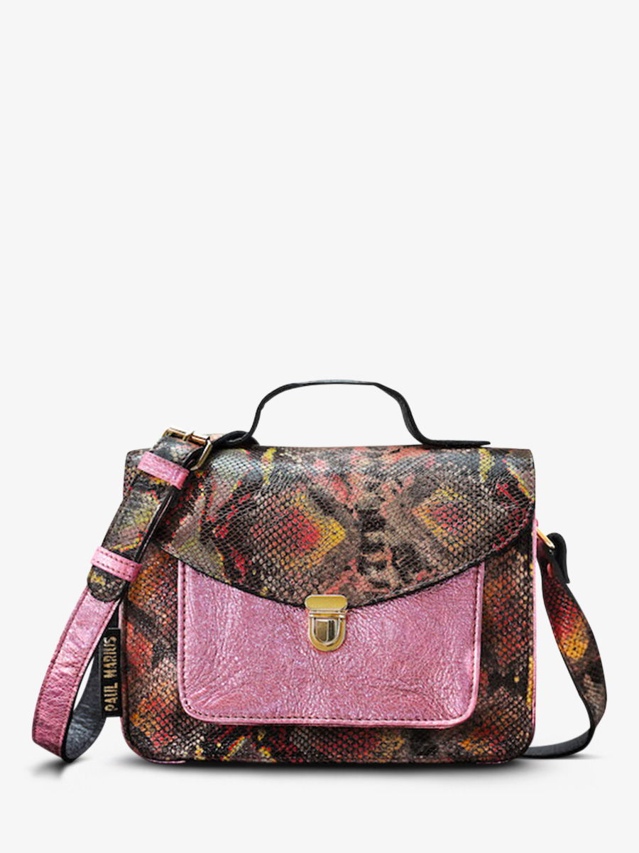 leather-hand-bag-for-woman-red-pink-front-view-picture-mademoiselle-george-python-magma-metallic-pink-paul-marius-3760125348728