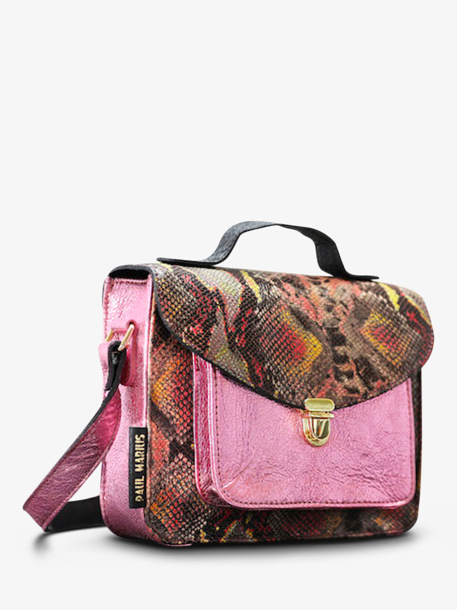 leather-hand-bag-for-woman-red-pink-side-view-picture-mademoiselle-george-python-magma-metallic-pink-paul-marius-3760125348728