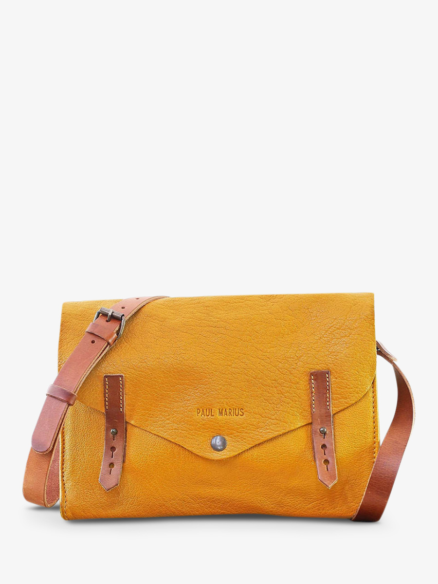 leather woman shoulder bag Yellow L Indispensable Saffron PAUL MARIUS