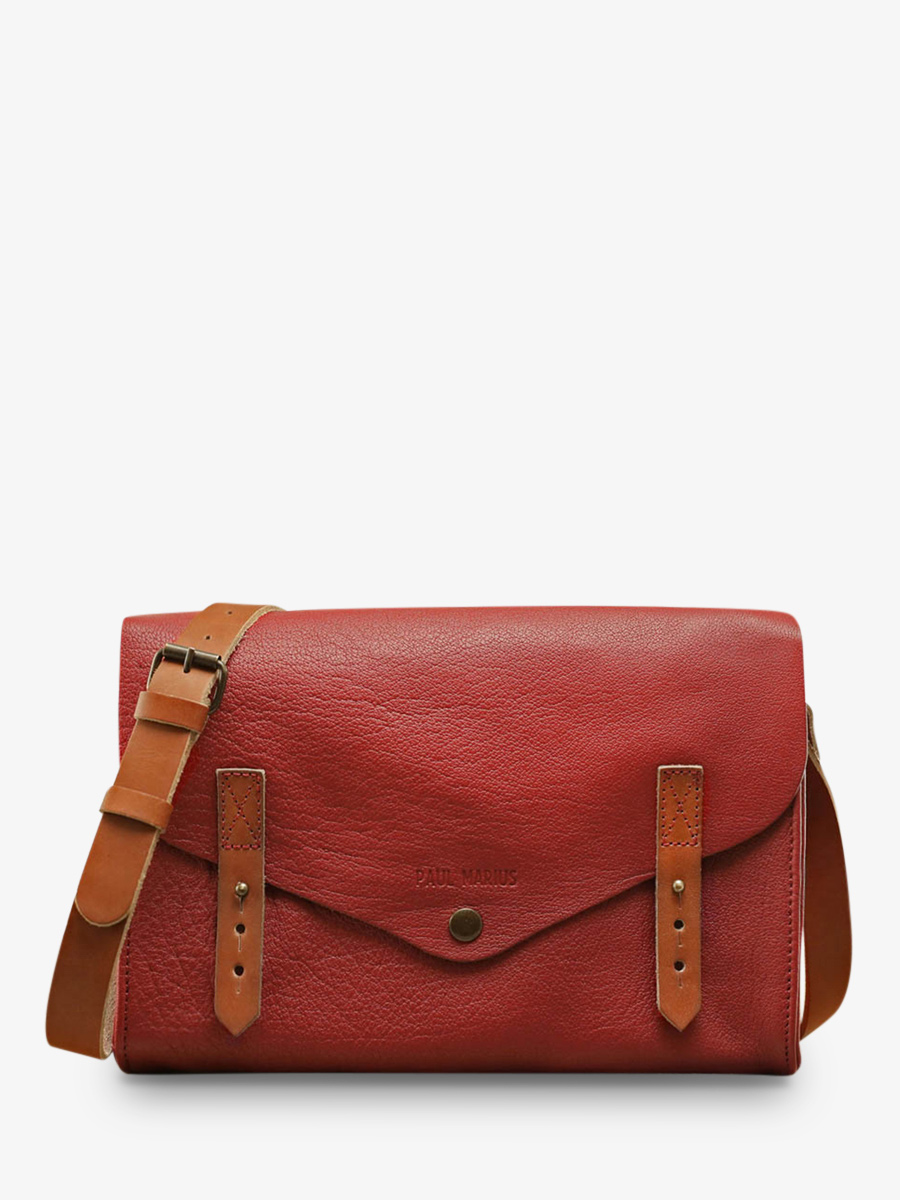 leather woman shoulder bag Red L Indispensable Carmine Red PAUL MARIUS
