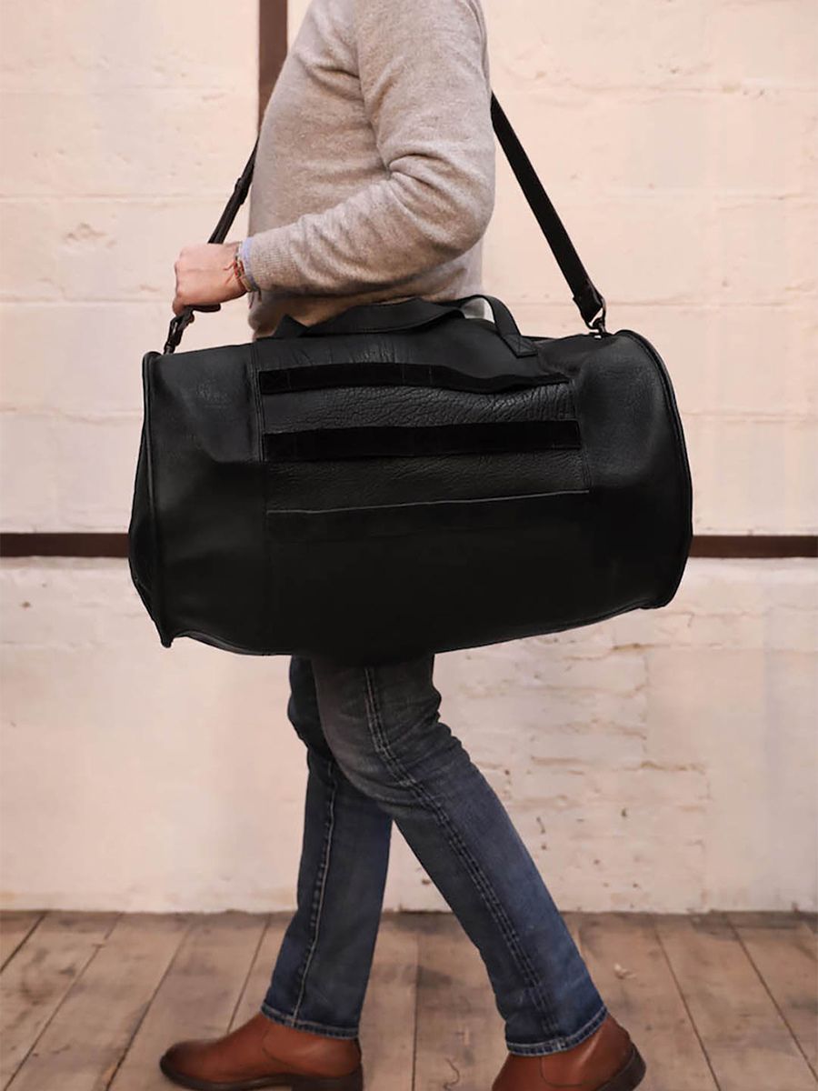 big leather travel bag for men Black MonColonel Black PAUL MARIUS