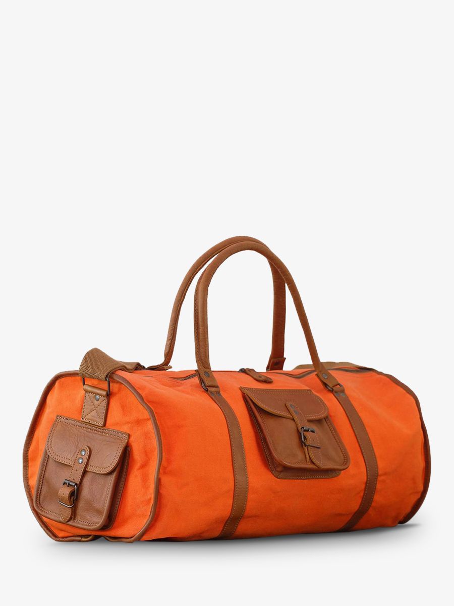 leather-travel-bag-orange-rear-view-picture-levoyageur-toile--xl-orange-paul-marius-3760125333090