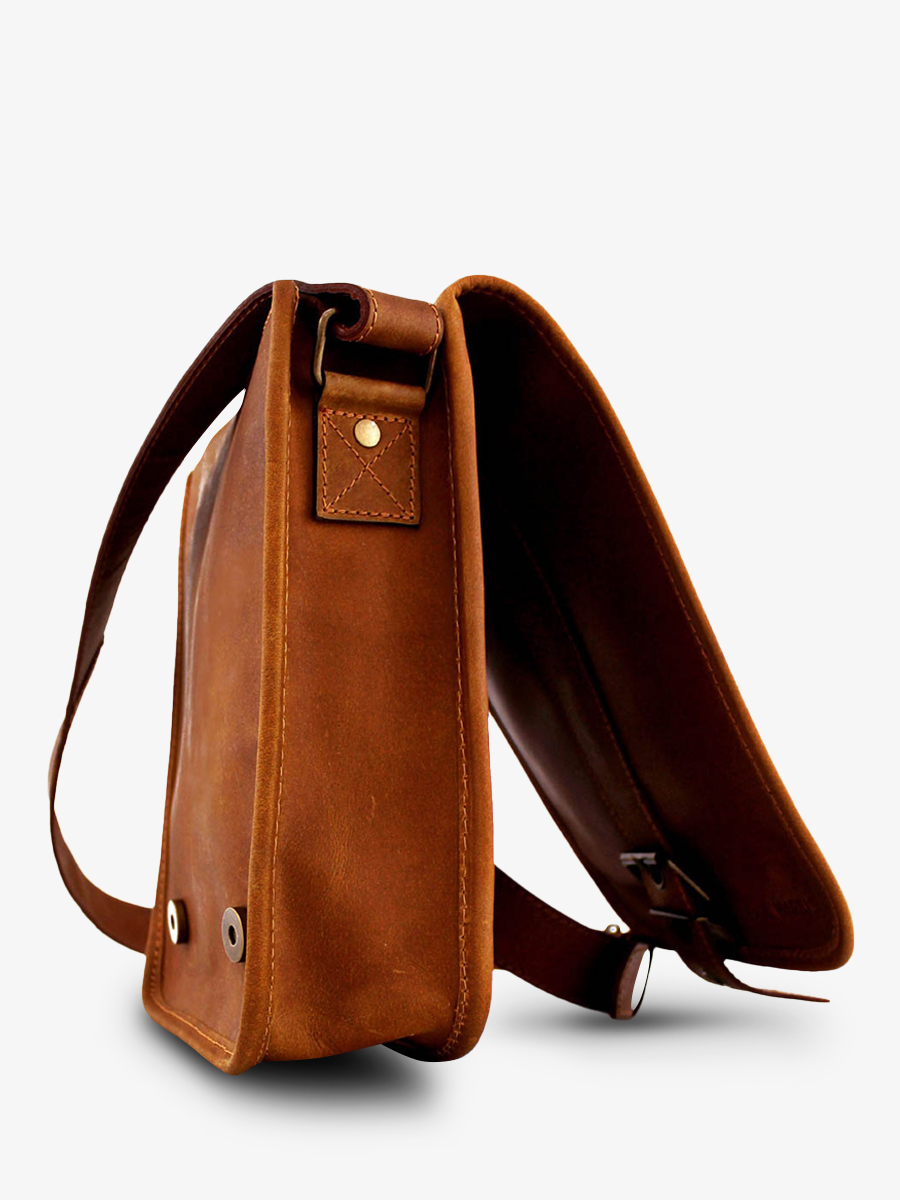 leather shoulder bag for men Brown LePoin onneur Light Brown PAUL MARIUS