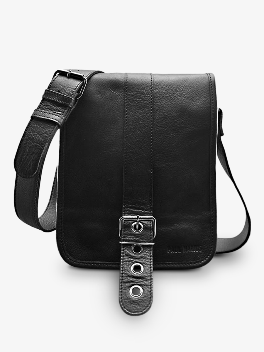 leather-shoulder-bag-for-men-black-front-view-picture-lepoinçonneur-black-paul-marius-3760125345758
