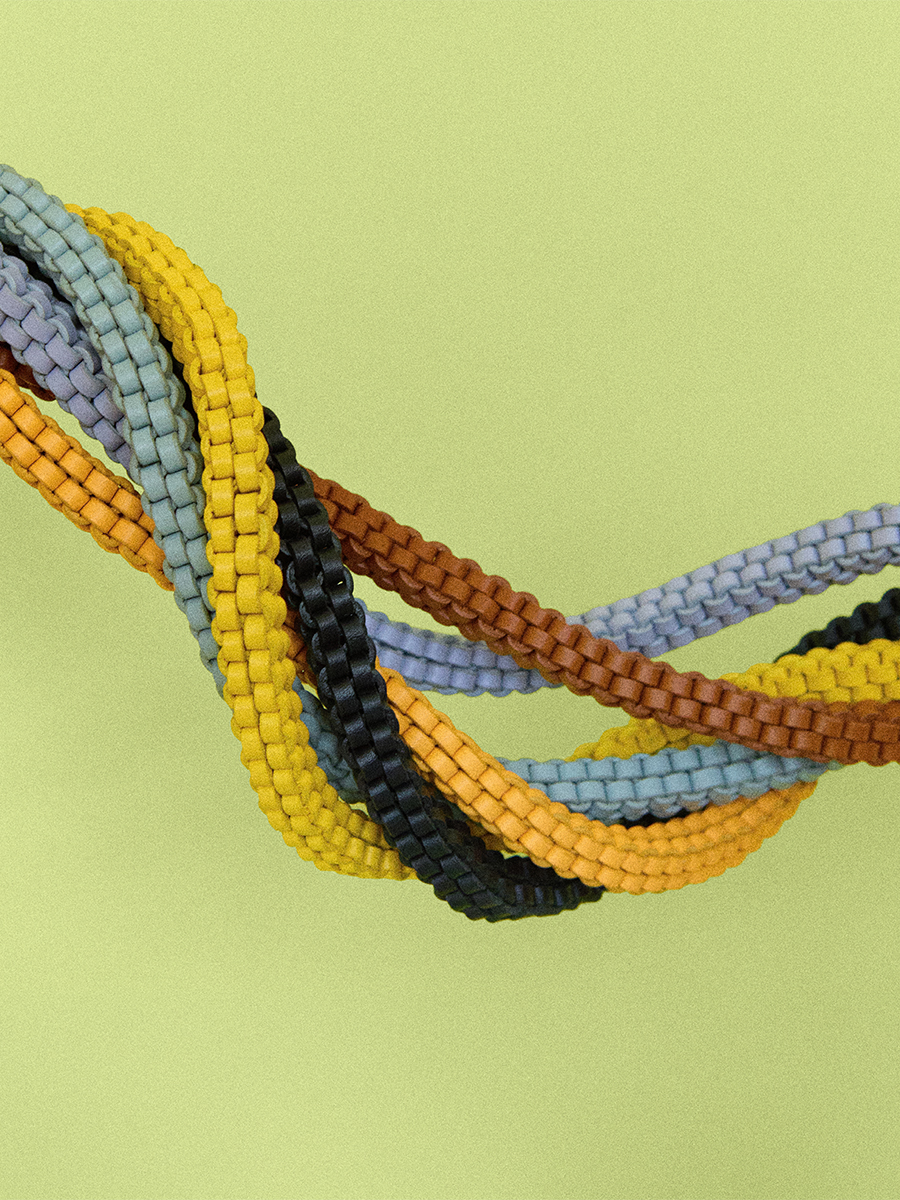Removable yellow bag strap  LeScoubidou - Yellow side view