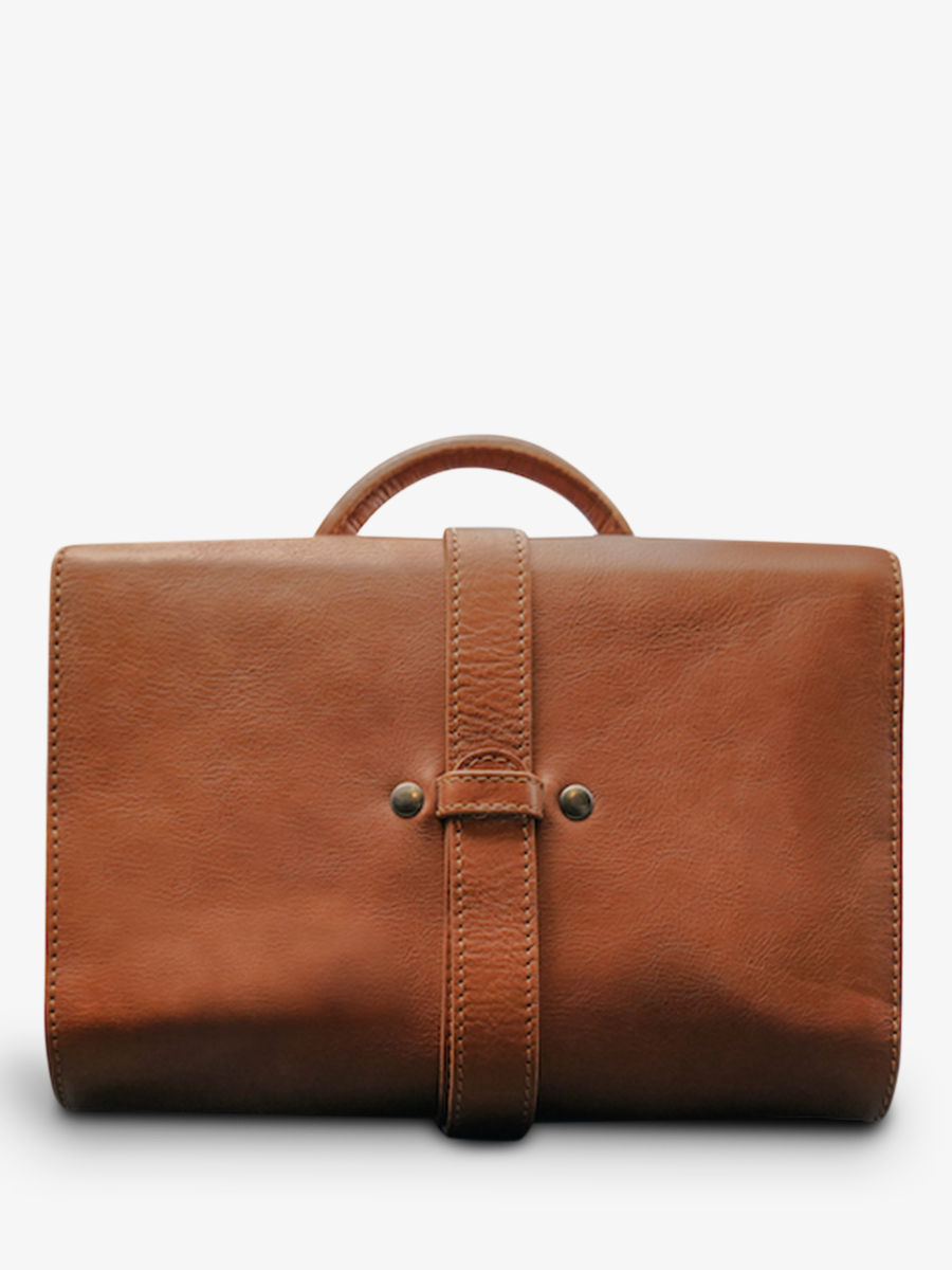 leather toiletry bag for men Brown - LaTrousse Dépliable Light Brown | PAUL  MARIUS