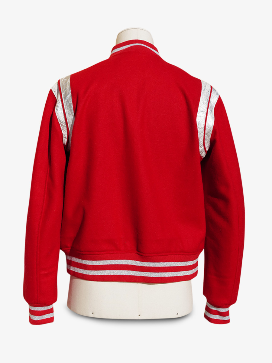 teddy jacket leather and cotton LeTeddy 50 s Rouge Ecarlate PAUL MARIUS